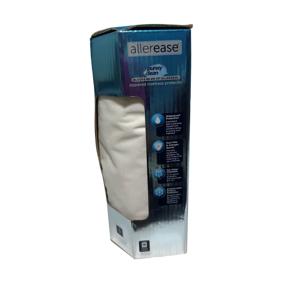 Allerease Twin Size Waterproof Zippered Mattress Protector Purely Clean Pro - Picture 3 of 7